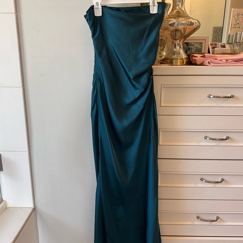 Hello Molly Strapless Teal Dress